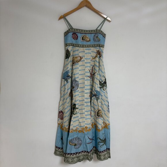 Alemais jellyfish pleated linen midi dress - Picture 5 of 15